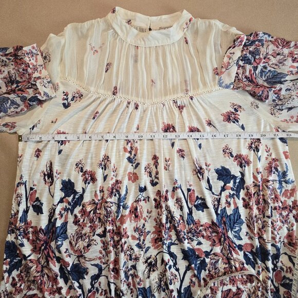 Lucky Brand Sheer Split Sleeve Floral Blouse - NWOT - Picture 13 of 16